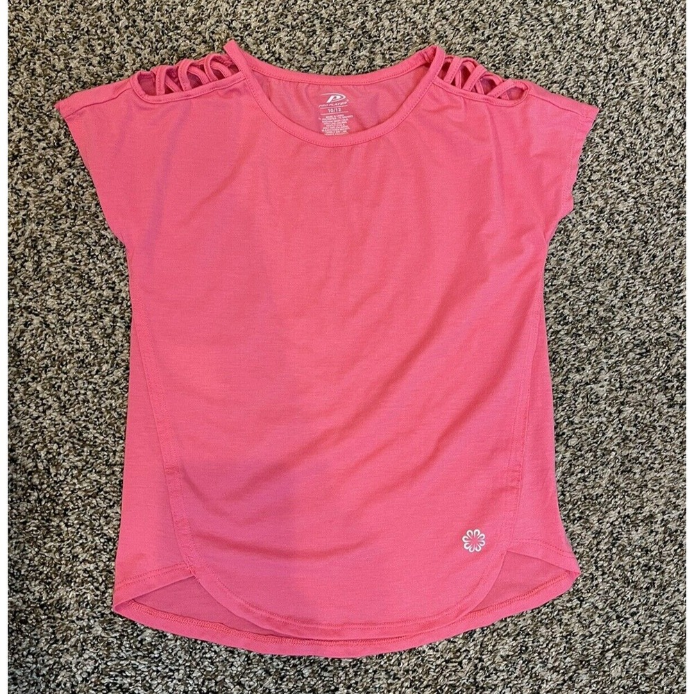 NWOT Pro Player Girl's Pink T-Shirt Size 10/12 Key Hole Shoulders